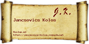 Jancsovics Kolos névjegykártya